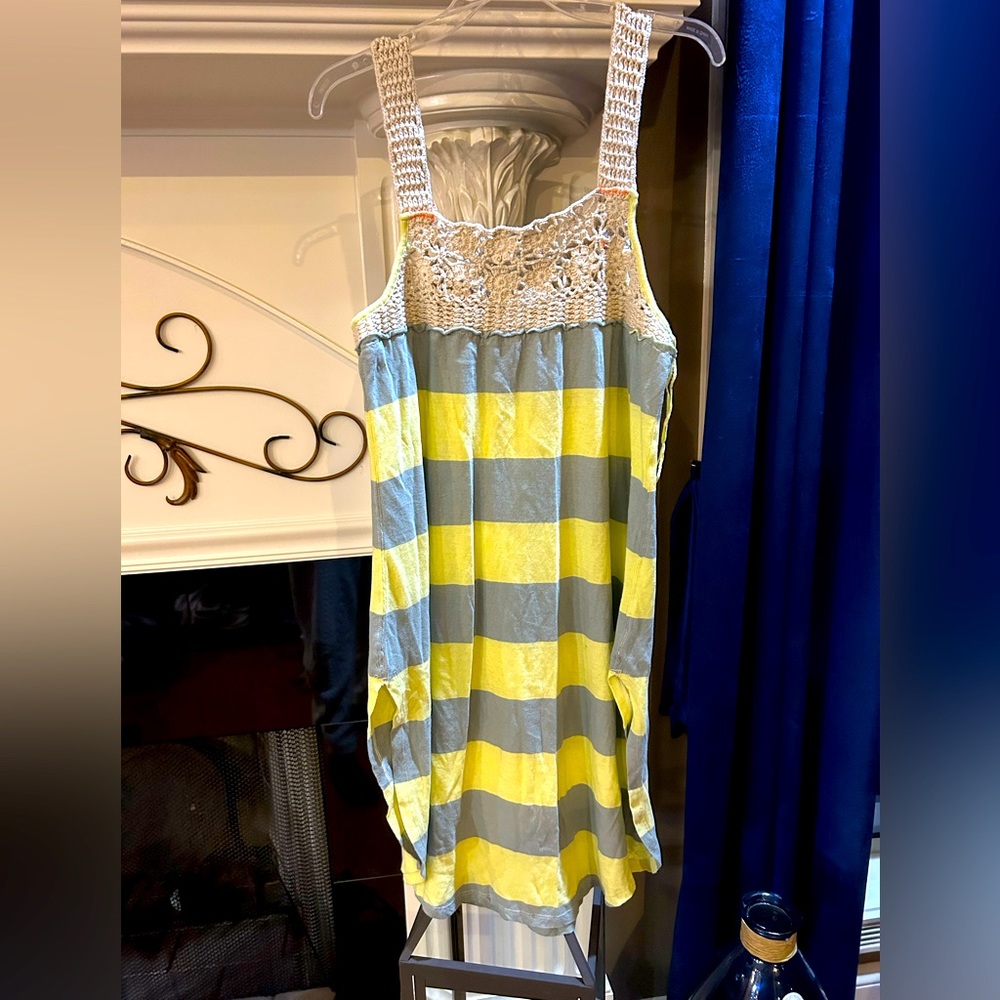 NWT We the Free People crochet straps dress beach cover up striped M boho